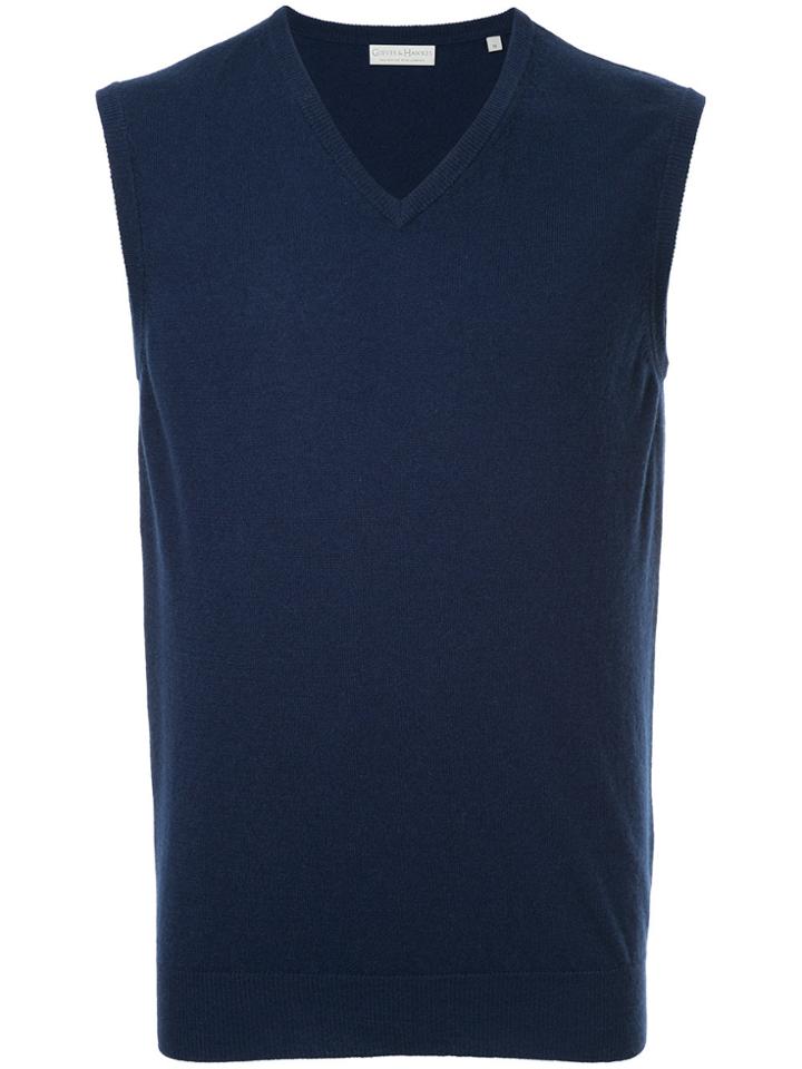 Gieves & Hawkes V-neck Vest - Blue