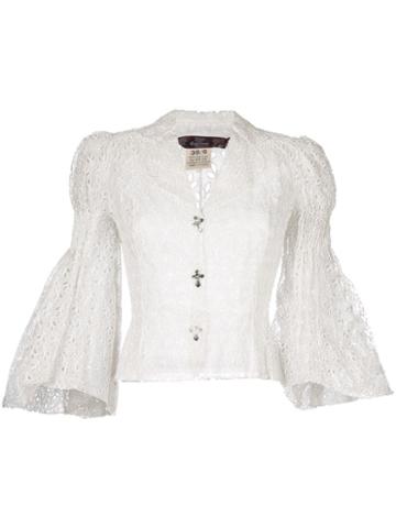 John Galliano Pre-owned English Embroidery Blouse - White