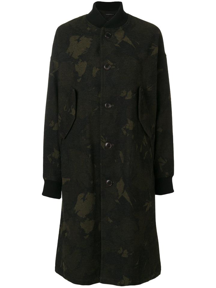 Y's Camouflage Long Bomber Jacket - Green