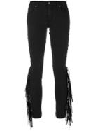 Gaelle Bonheur Fringed Skinny Jeans - Black