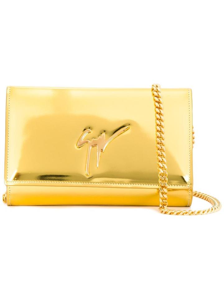 Giuseppe Zanotti Design Lory Clutch, Women's, Grey, Calf Leather/metal (other)