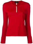 Fendi Pre-owned White Buttoned Top - Red