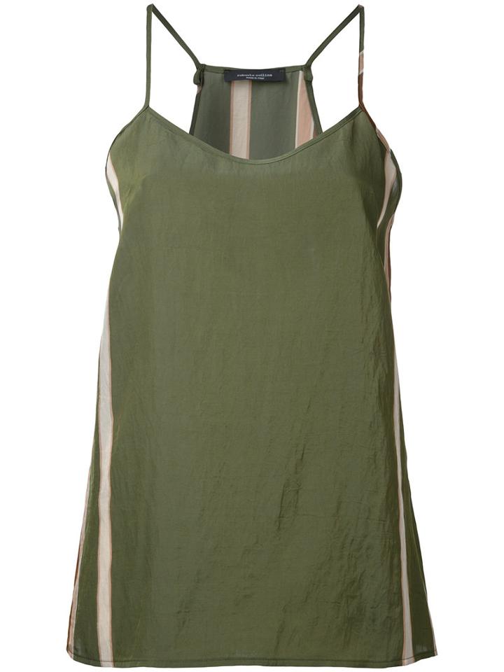 Roberto Collina Side-stripe Tank Top, Women's, Size: Xs, Green, Nylon/acetate