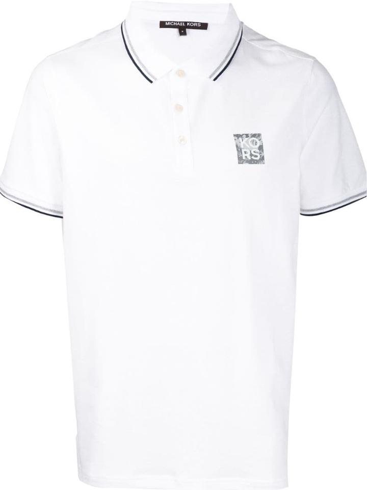 Michael Kors Striped Trim Polo Shirt - White