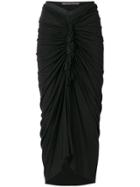Rick Owens Lilies Draped Woven Skirt - Black