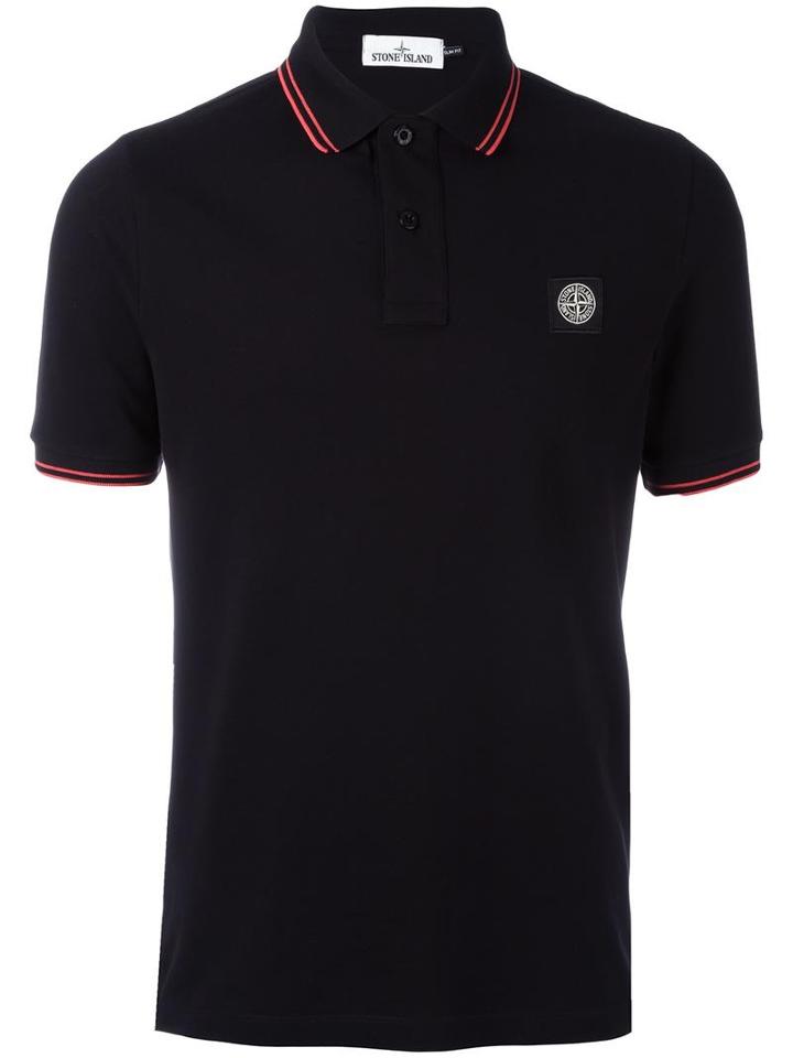 Stone Island Classic Polo, Men's, Size: Xl, Black, Cotton/spandex/elastane
