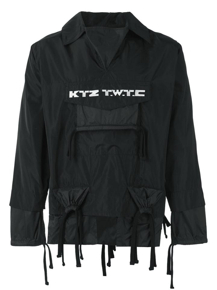 Ktz Embroidered Gathered Pocket Jacket - Black