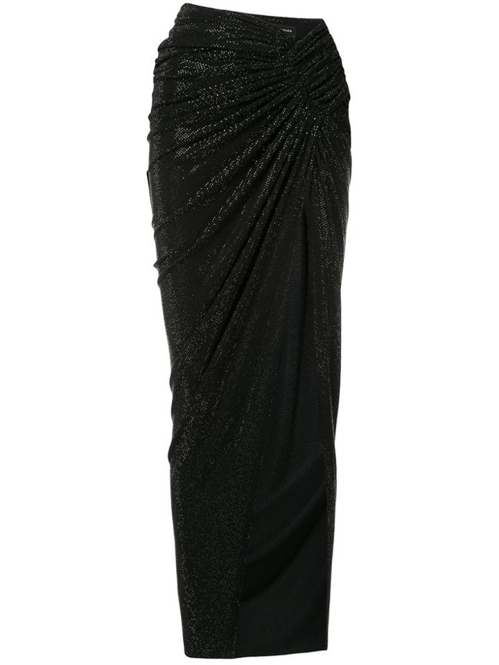 Alexandre Vauthier Draped Thigh Slit Skirt - Black