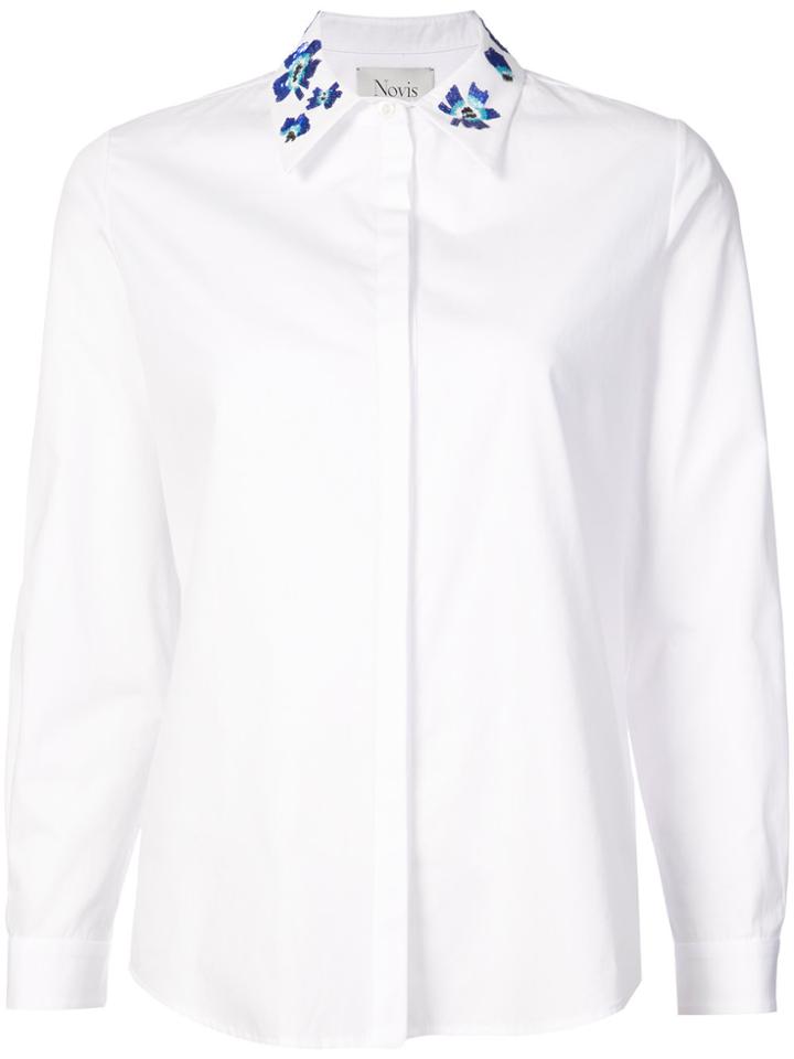 Novis Embroidered Collar Shirt - White