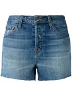 J Brand Frayed Denim Shorts - Blue