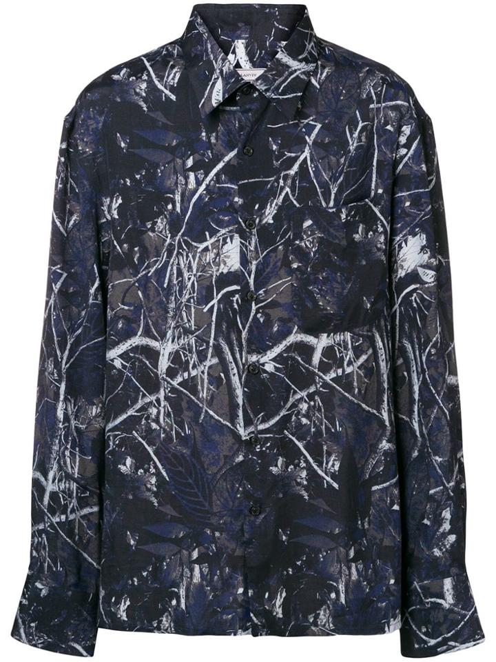 Lanvin Foliage Print Shirt - Blue