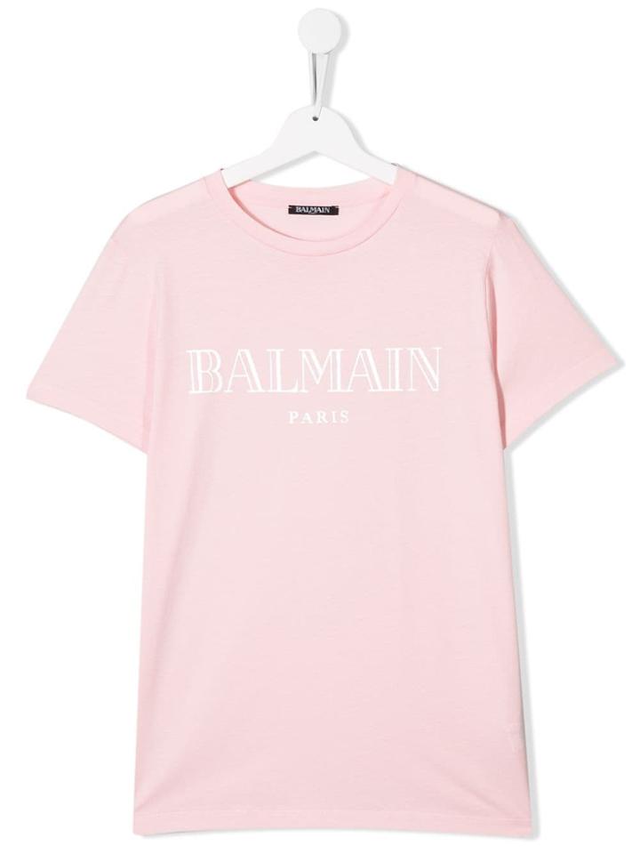 Balmain Kids Logo Print T-shirt - Pink
