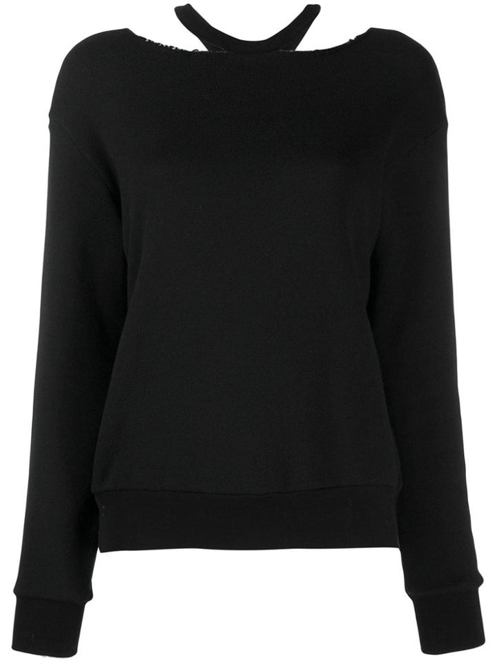 Unravel Project Loose-fit Cut-out Jumper - Black