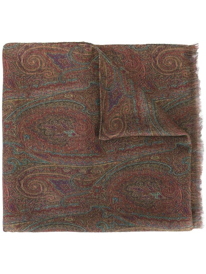 Etro Paisley Print Scarf, Men's, Cashmere/modal