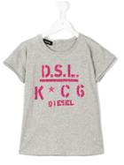 Diesel Kids Logo Print T-shirt, Girl's, Size: 6 Yrs, Grey