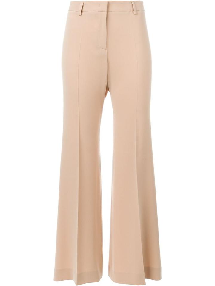 Alberto Biani Front Pleat Wide Leg Trousers, Women's, Size: 40, Nude/neutrals, Polyester/acetate/triacetate/viscose