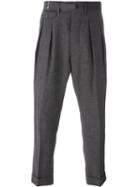 Wooster + Lardini Pleated Tailored Trousers, Men's, Size: 44, Grey, Cotton/viscose/wool