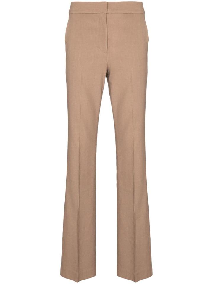 Tibi Straight Leg Tailored Trousers - Brown