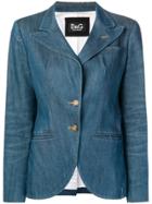 Dolce & Gabbana Vintage 2000's Fitted Denim Blazer - Blue