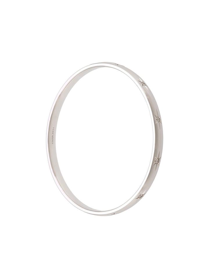 Marchesa 18kt White Gold Star Diamond Bangle - Silver