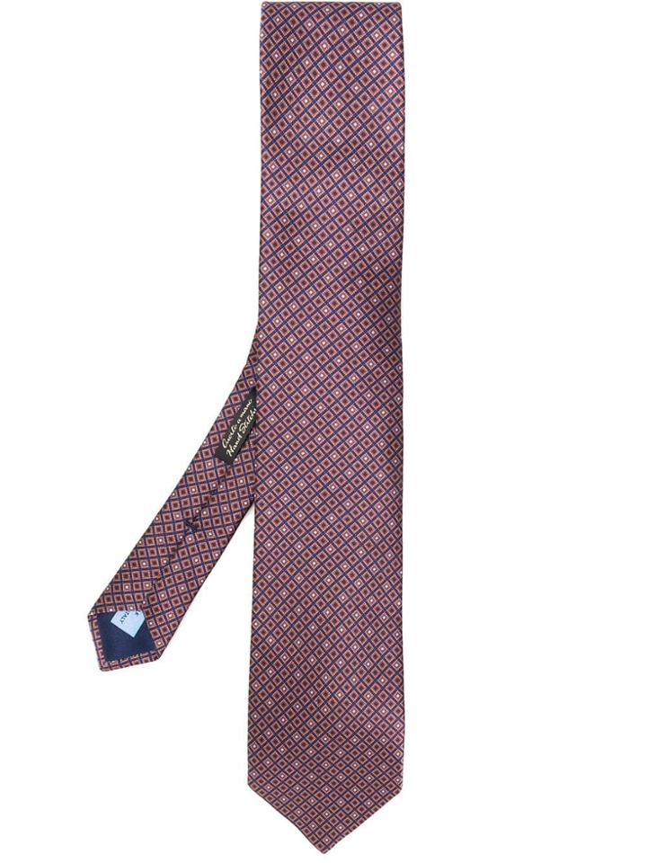 Corneliani Micro Diamond Print Tie - Brown