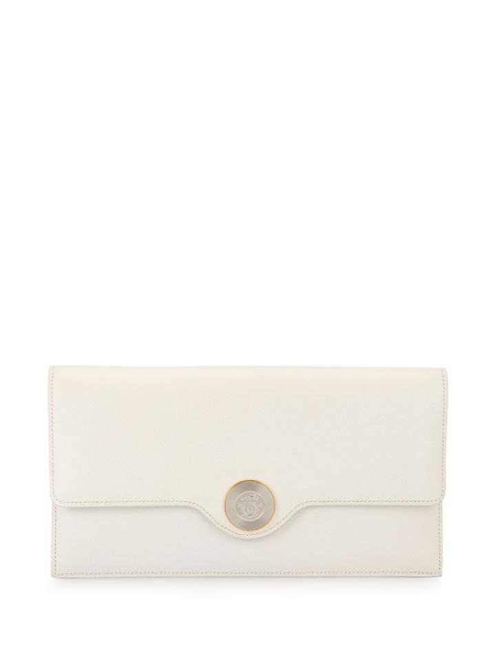 Hermès Pre-owned Logo Plaque Clutch - White