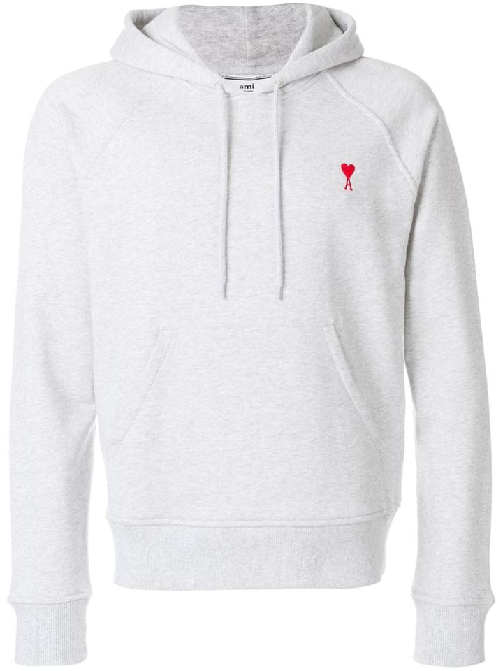 Ami Paris Logo Hoodie - Grey
