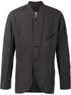 Ziggy Chen Band Collar Blazer, Men's, Size: 48, Black, Linen/flax/wool/cotton