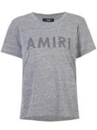 Amiri Splatter Detail Slogan T-shirt - Grey