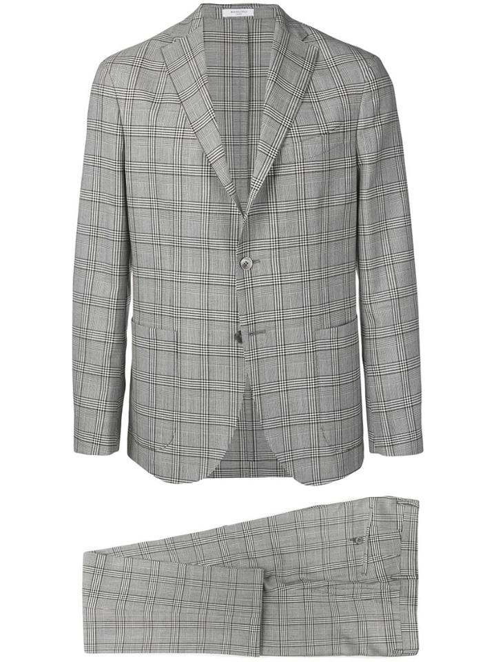 Boglioli Plaid Formal Suit - Grey