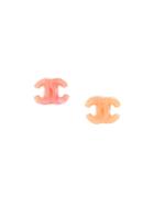 Chanel Pre-owned Cc Logo Earrings - Orange