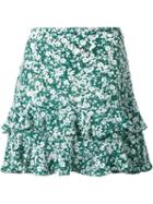 Dresscamp Floral Print Flared Skirt, Women's, Size: 36, Green, Silk