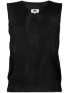 Mm6 Maison Margiela Sleeveless Fitted Sweater - Black