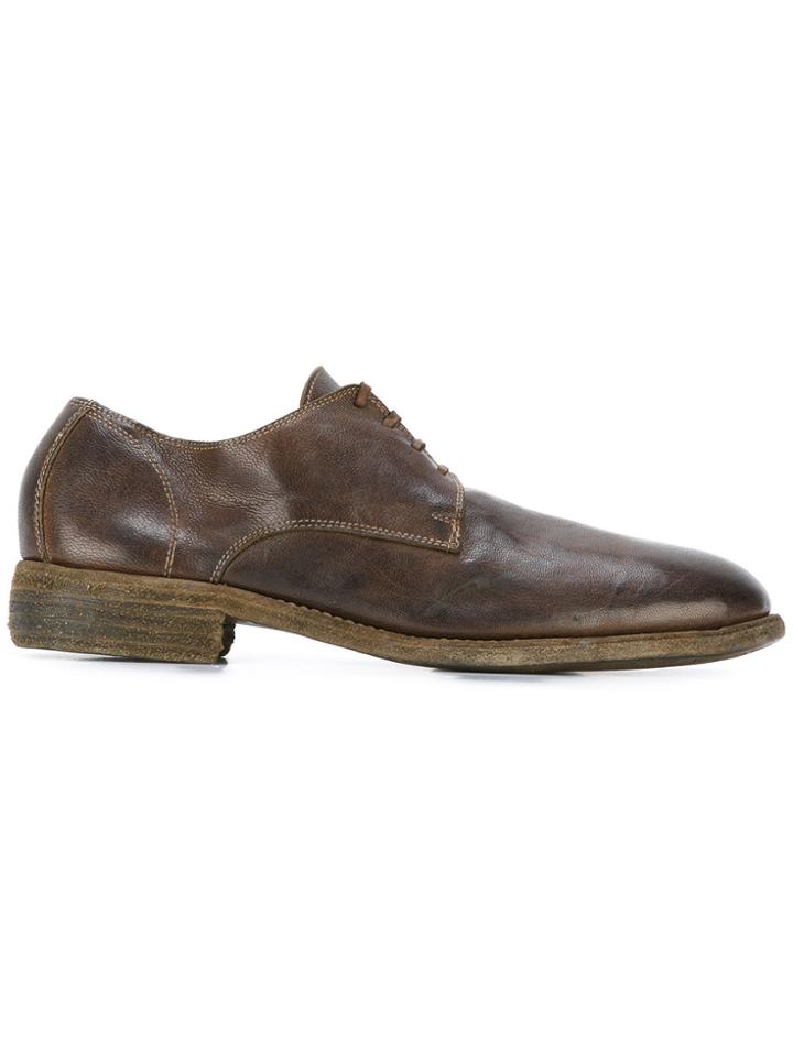 Guidi Seam Detail Derbies - Green
