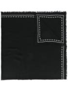 Faliero Sarti - Embroidered Skulls Scarf - Women - Modal/cashmere - One Size, Black, Modal/cashmere
