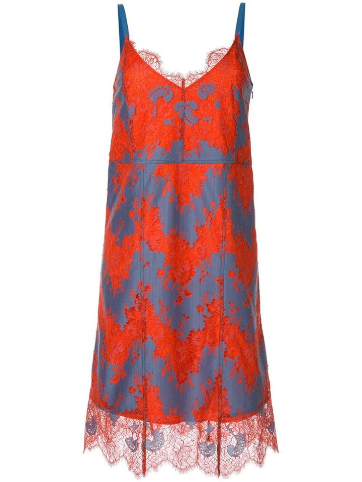 Ck Calvin Klein Lace Cami Dress - Red