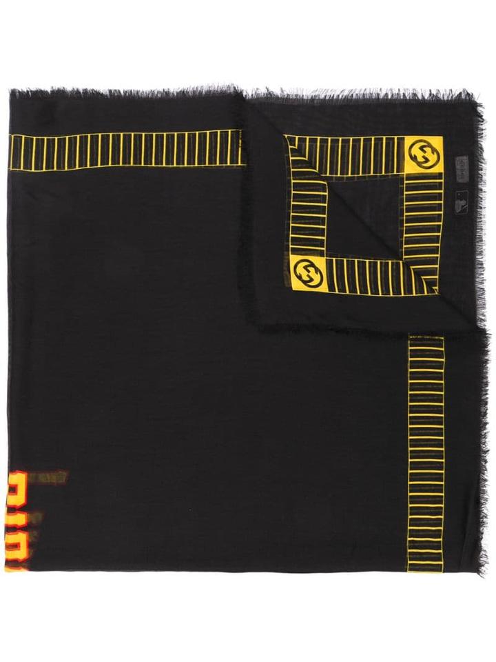 Gucci Knitted Logo Scarf - Black