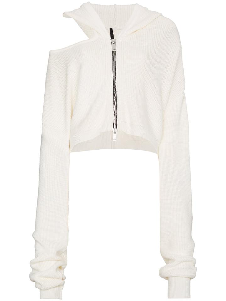 Unravel Project Cut Out Detail Zip Hoodie - White