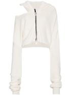 Unravel Project Cut Out Detail Zip Hoodie - White