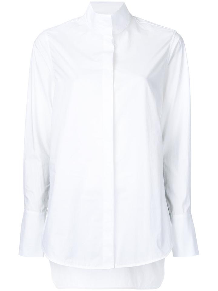 Bassike Funnel Neck Shirt, Women's, Size: 8, White, Cotton