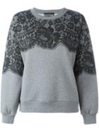 Boutique Moschino Lace Print Sweatshirt, Women's, Size: 48, Grey, Cotton