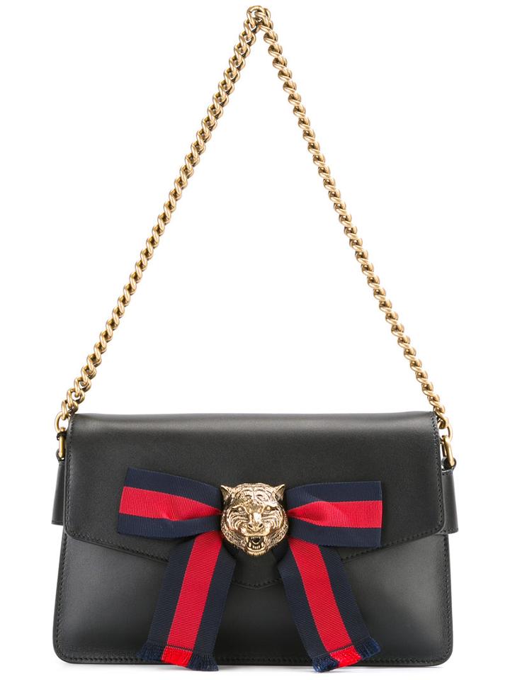 Gucci Broadway Shoulder Bag, Black, Leather/viscose/brass