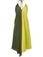 Daniela Pancheri Long V-neck Dress - Green