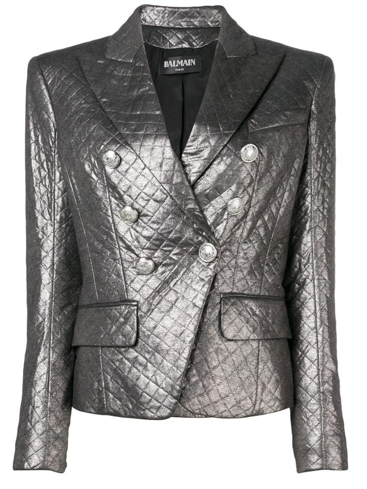 Balmain Double Breasted Blazer - Silver