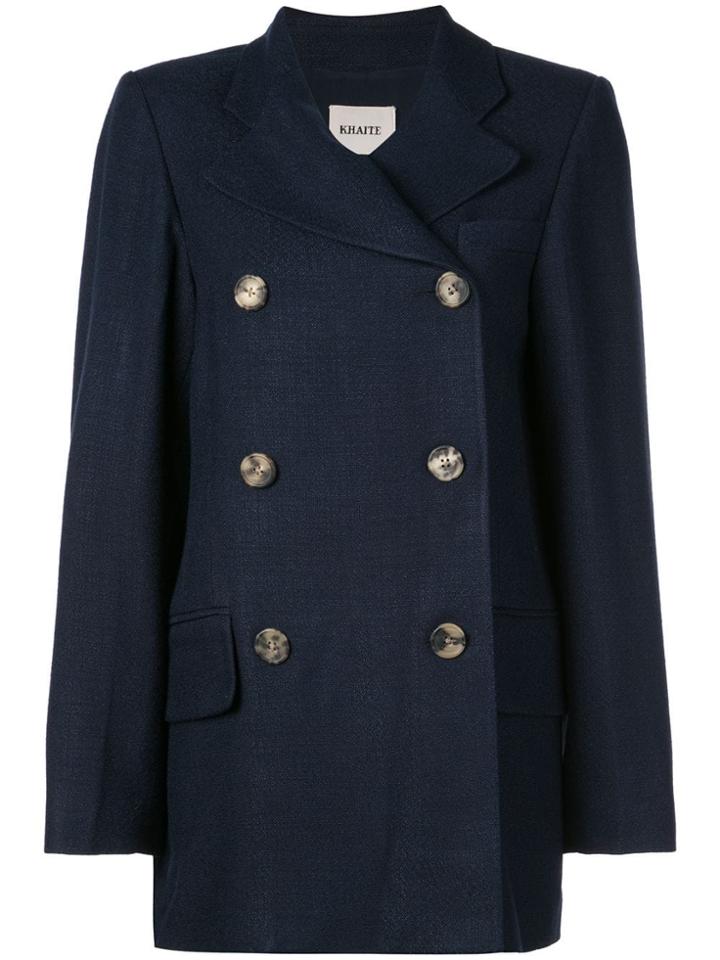 Khaite Clara Double-breasted Jacket - Blue