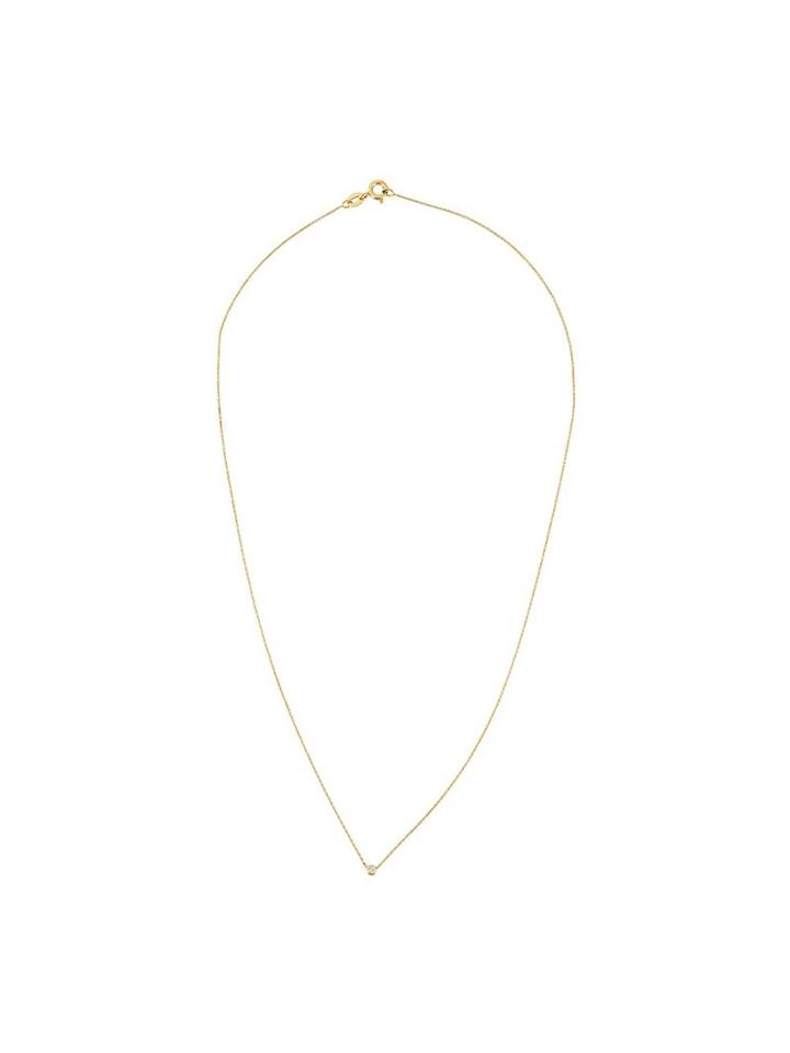 Wouters & Hendrix Gold Single Diamond Necklace, Women's, Metallic