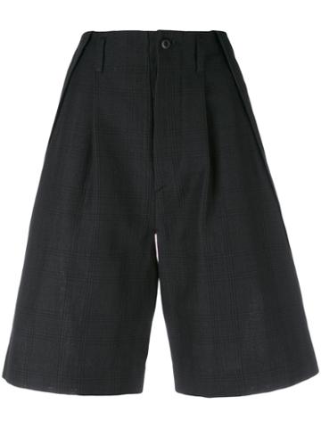 Klasica - Checked Shorts - Women - Ramie - 3, Black, Ramie
