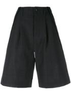 Klasica - Checked Shorts - Women - Ramie - 3, Black, Ramie