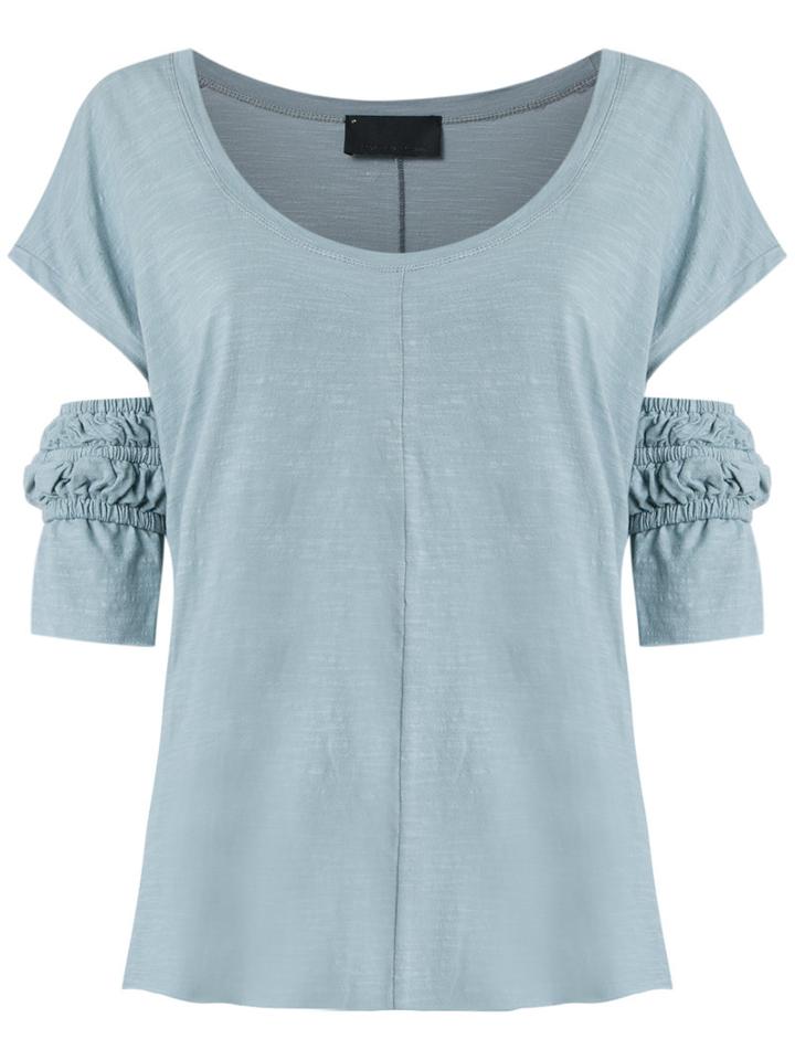 Andrea Bogosian Cut Out Details Top, Women's, Size: G, Blue, Cotton