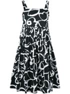 Garpart Floral Print Dress, Women's, Size: Small, Black, Cotton